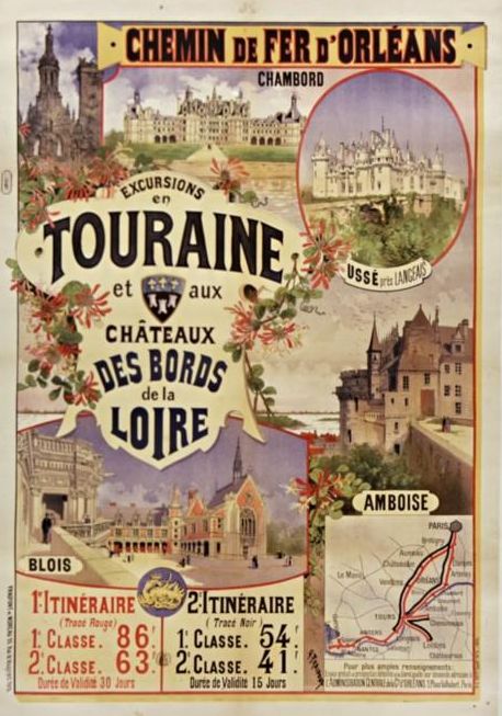 Château d'Amboise 2 Affiche chemin de fer Orléans 